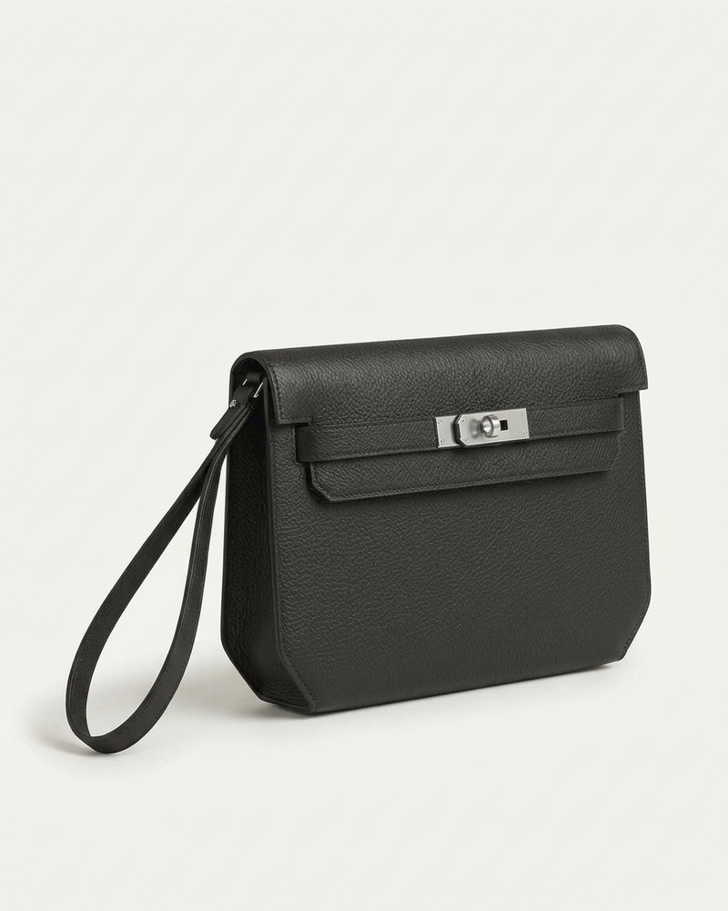 Paris Leather Pochette - Black