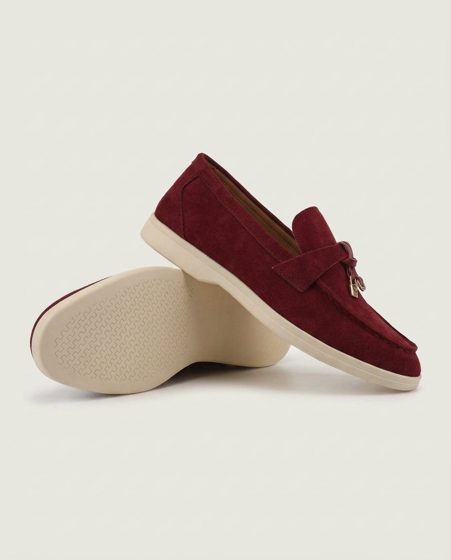 Suede Lady Loafers - Bordeaux