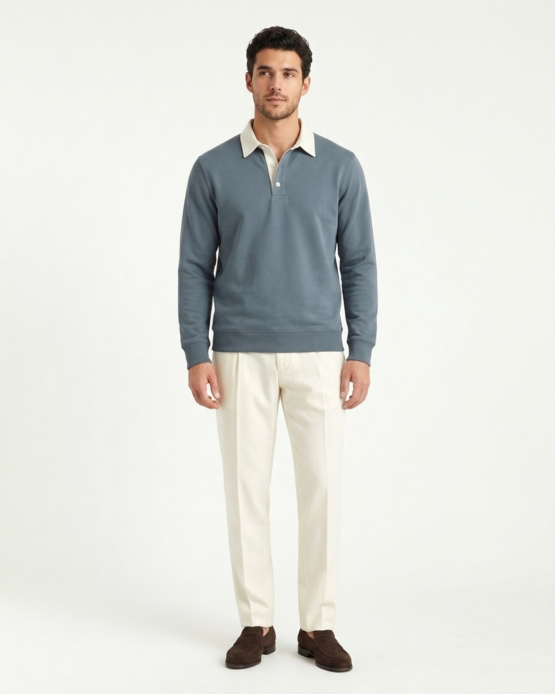 Athens Polo Knit - Cyan
