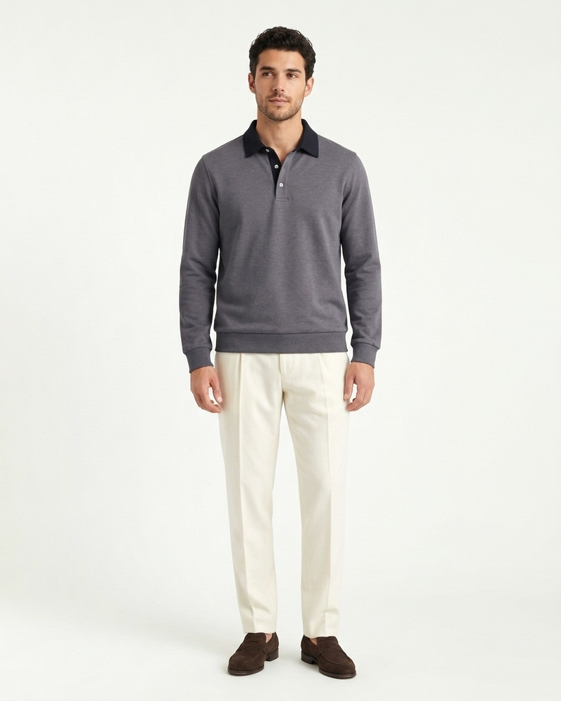 Athens Polo Knit - Grey