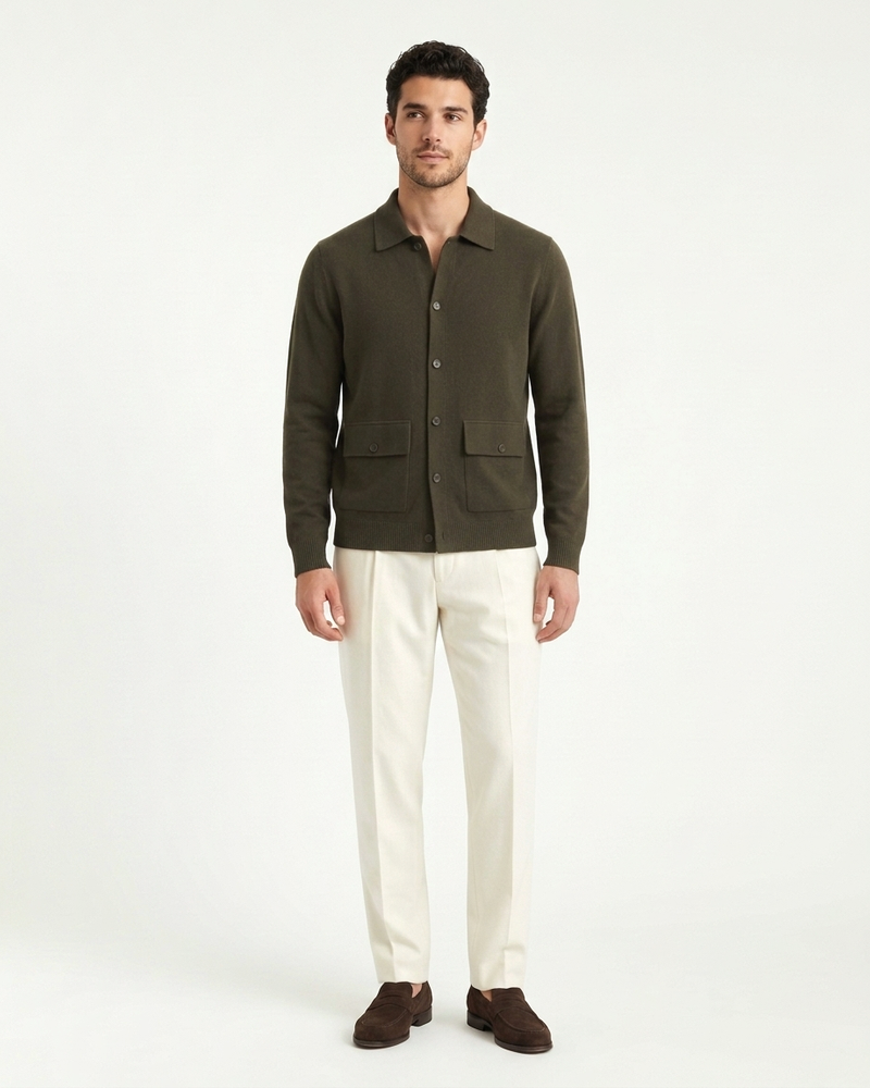 Lisbon Wool Cardigan - Olive
