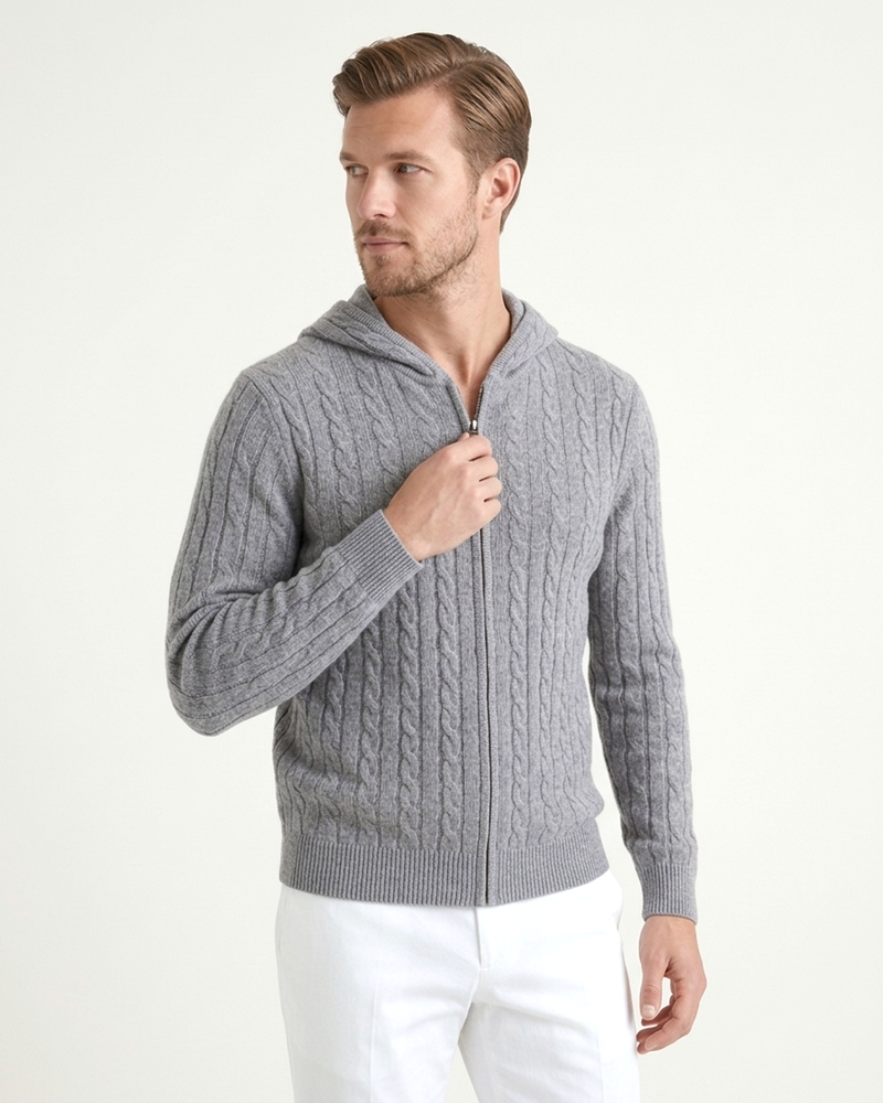 Madrid Cashmere Hoodie - Grey