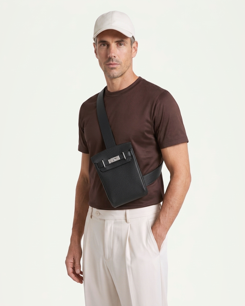 Madrid Leather Crossbody - Black