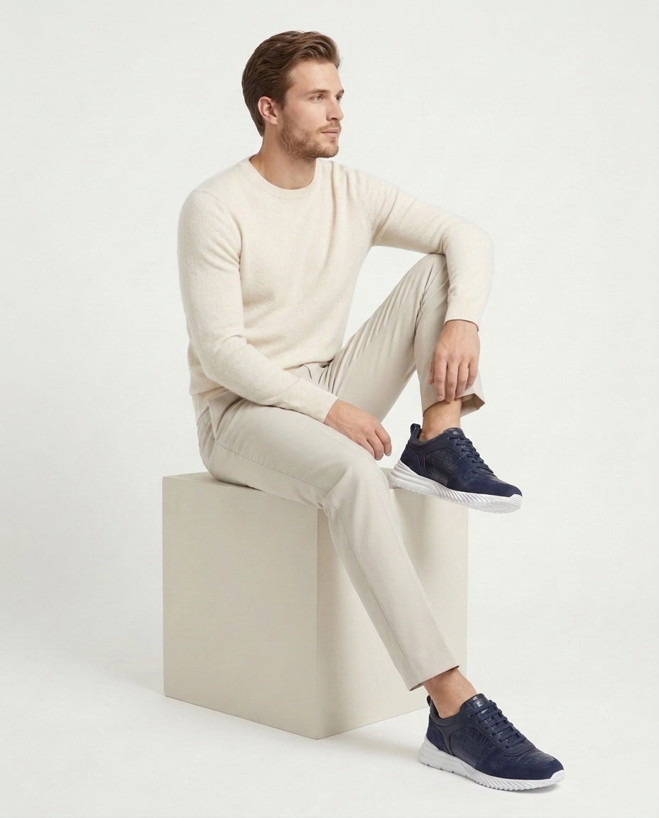 Croco Milano Sneaker - Navy