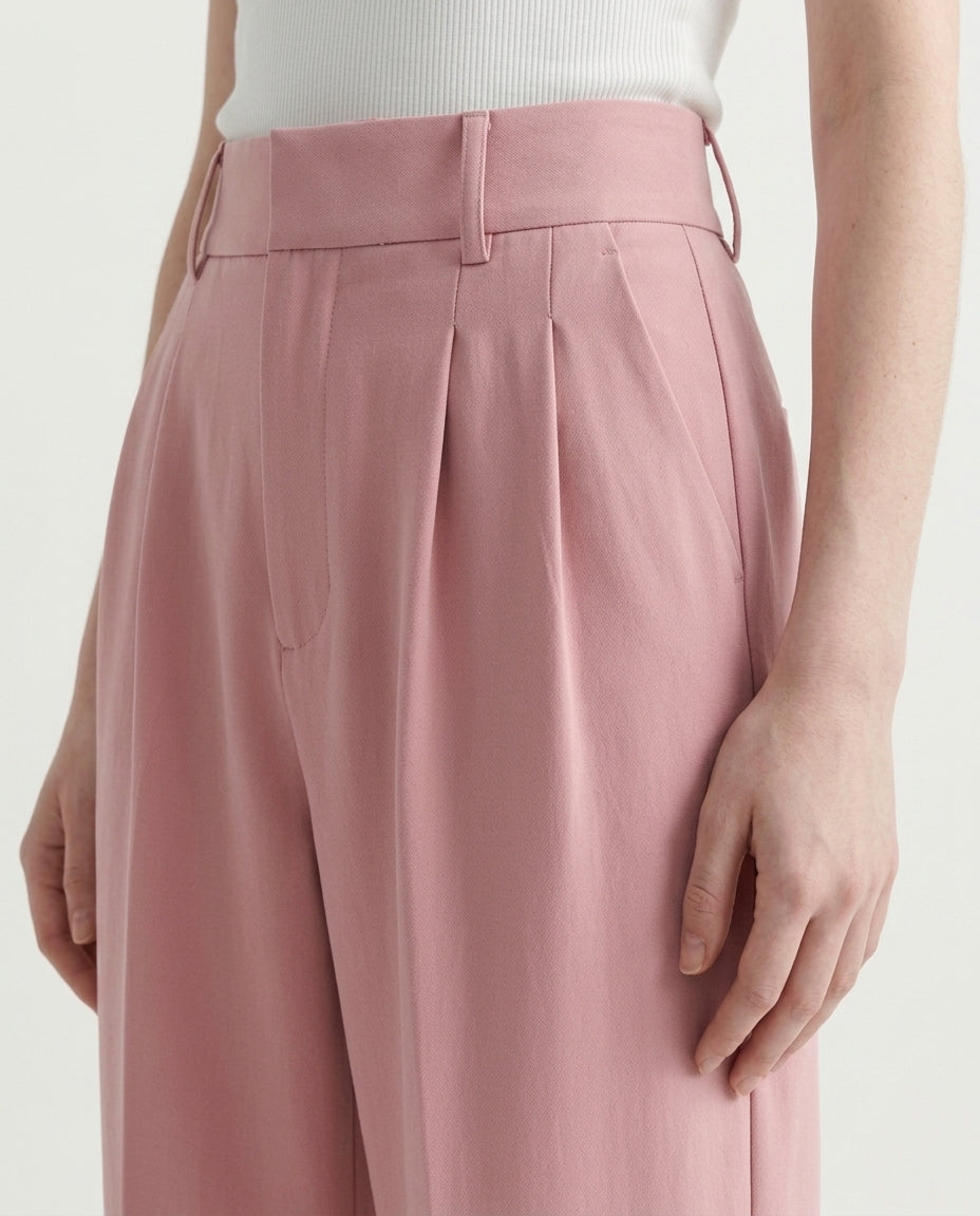 Vienna Wide-Leg Trousers - Pink