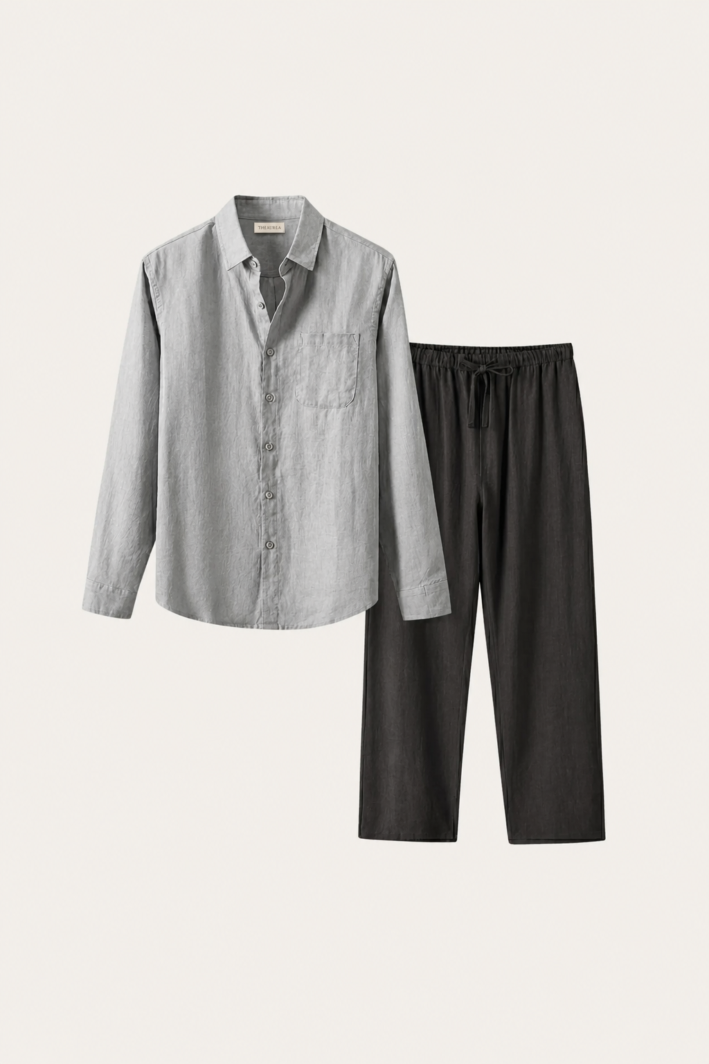 Pisa Linen Set Long Sleeve Grey/Black