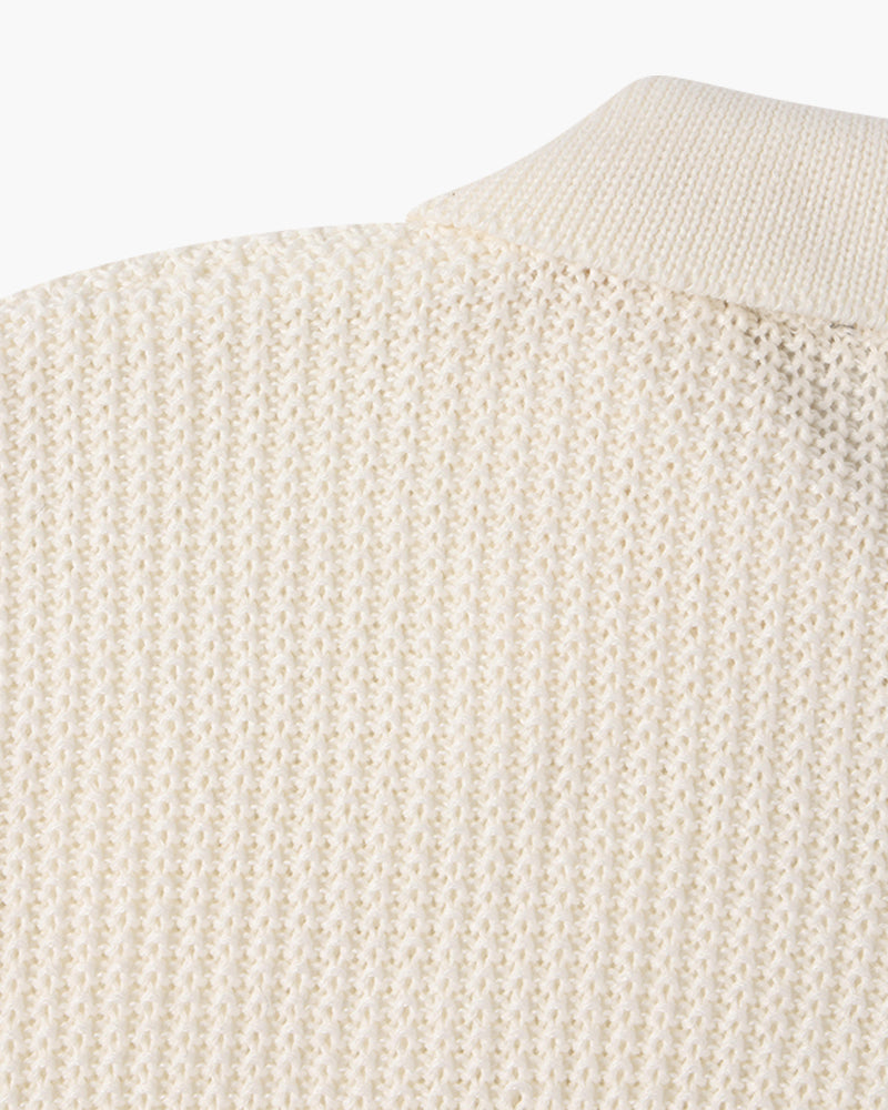 Paris Zipped Sweater - White