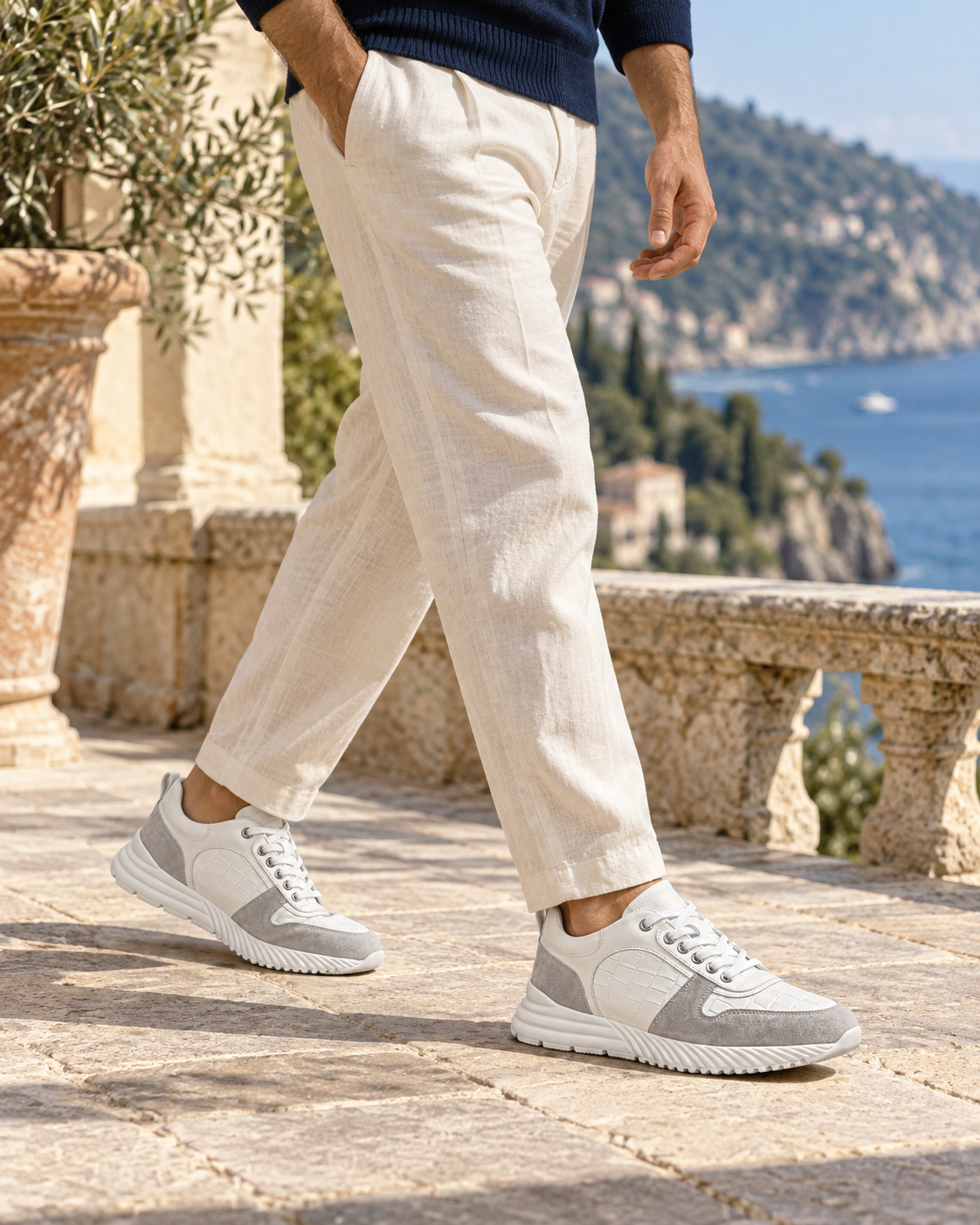 Croco Milano Sneaker - White