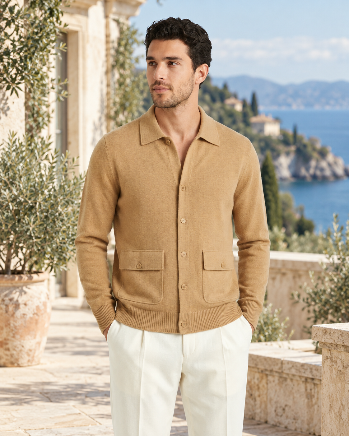 Lisbon Wool Cardigan - Camel