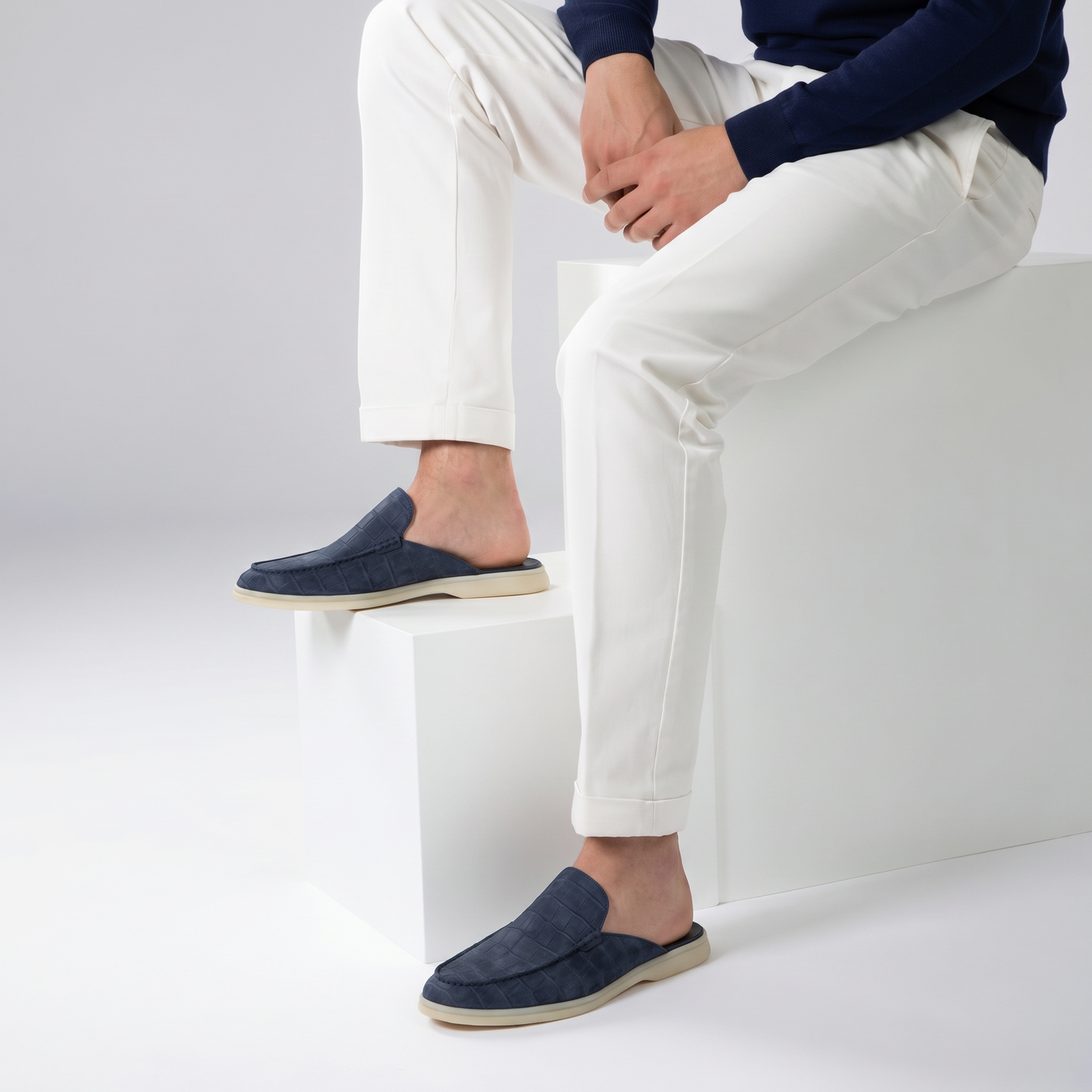 Navy Croco Mule Yacht | LIMITED EDITION