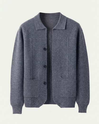 Naples Wool Button Overshirt - Grey
