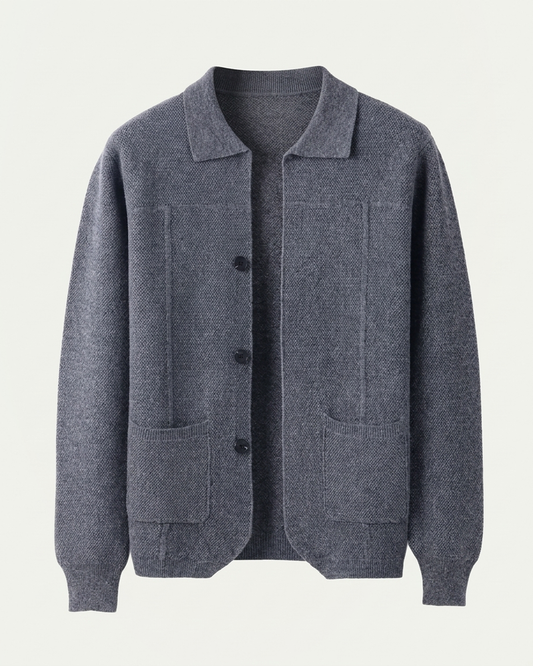Naples Wool Button Overshirt - Grey