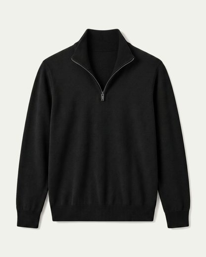 London Quarter Zip - Black