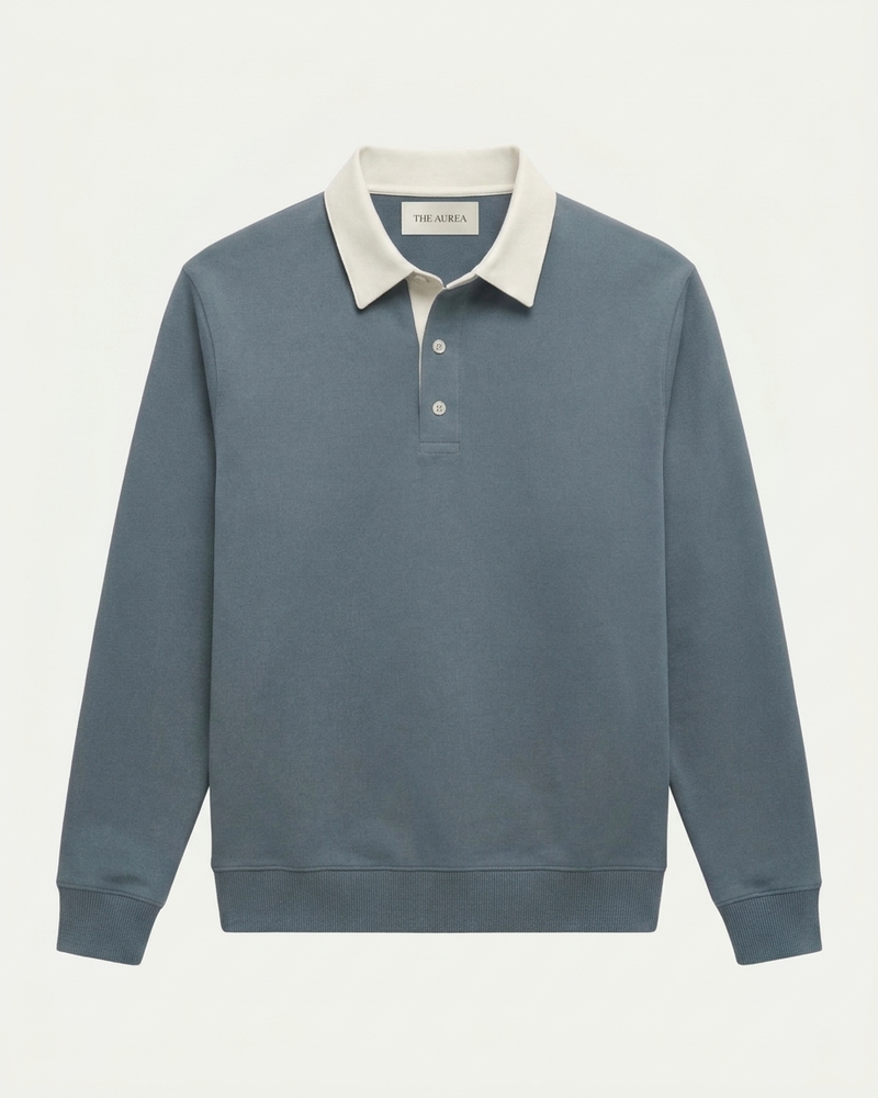 Athens Polo Knit - Cyan