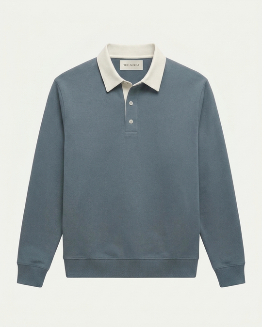 Athens Polo Knit - Cyan