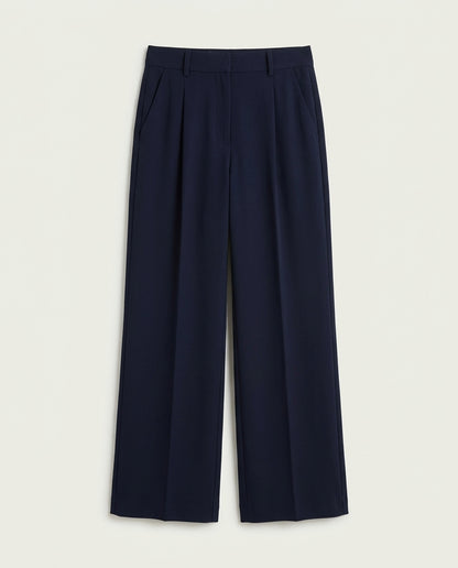 Vienna Wide-Leg Trousers - Navy