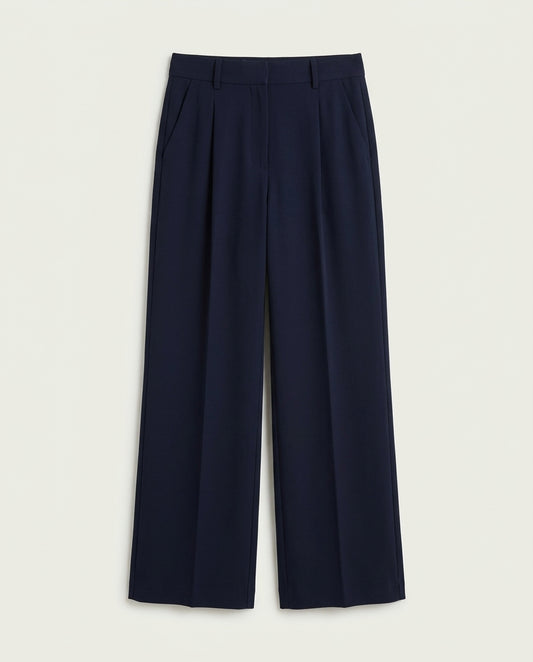 Vienna Wide-Leg Trousers - Navy