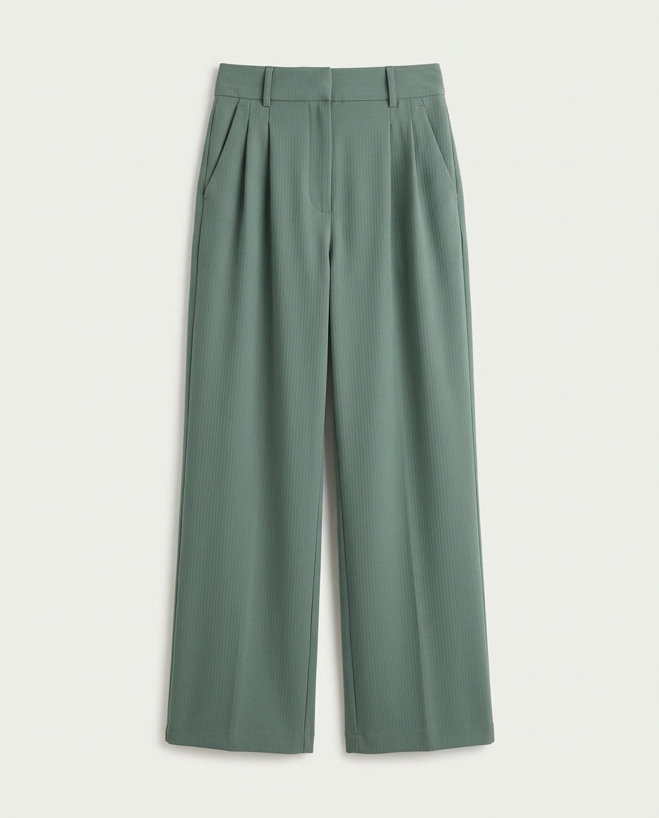 Vienna Wide-Leg Trousers - Green