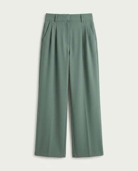 Vienna Wide-Leg Trousers - Green