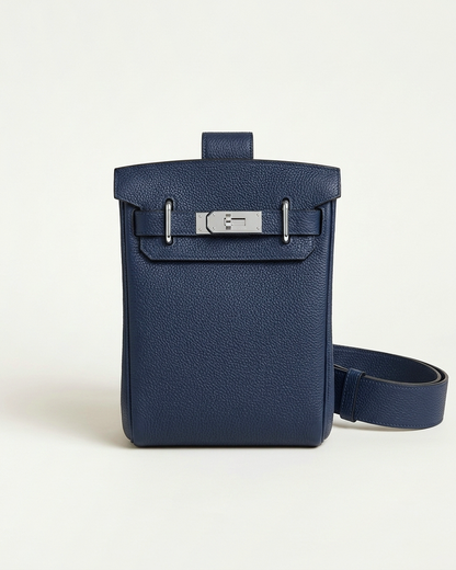 Madrid Leather Crossbody - Navy