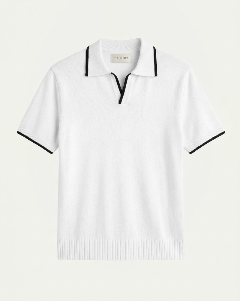 Rome Knitted Polo - White