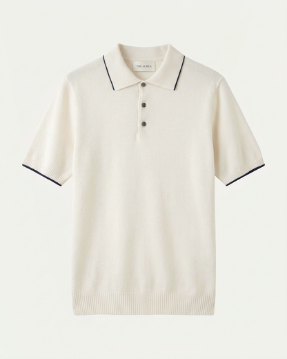 Florence Wool Knit Polo - White