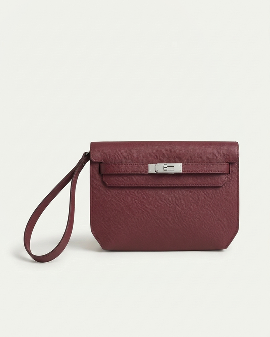 Paris Leather Pochette - Burgundy