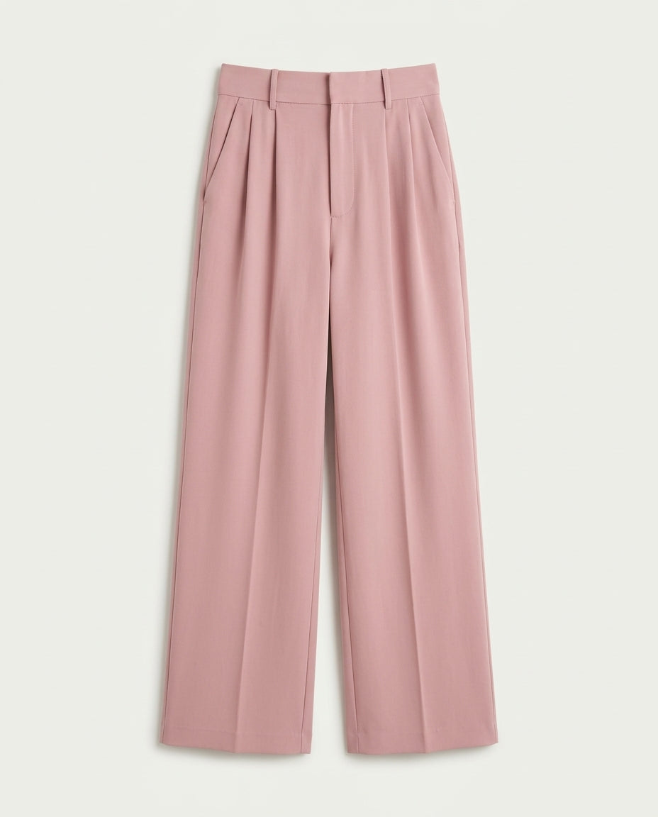 Vienna Wide-Leg Trousers - Pink