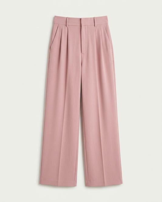 Vienna Wide-Leg Trousers - Pink