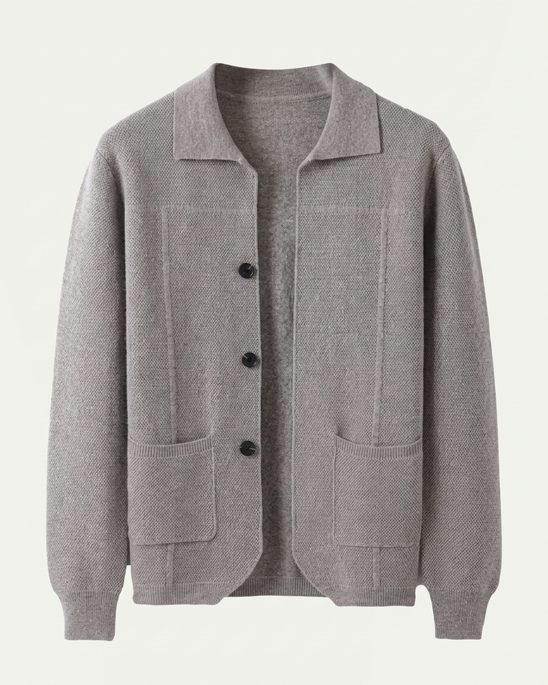 Naples Wool Button Overshirt - Camel