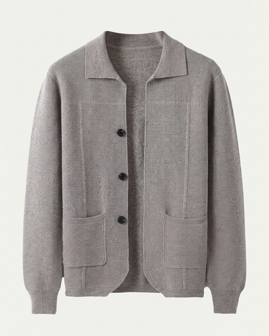 Naples Wool Button Overshirt - Camel