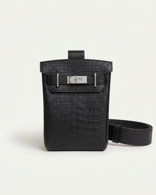 Croco Madrid Crossbody - Black | LIMITED EDITION