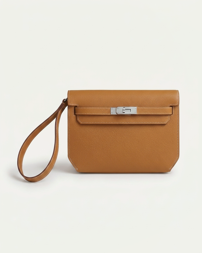 Paris Leather Pochette - Brown