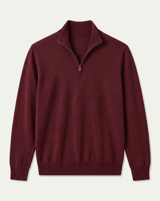 London Quarter Zip - Burgundy