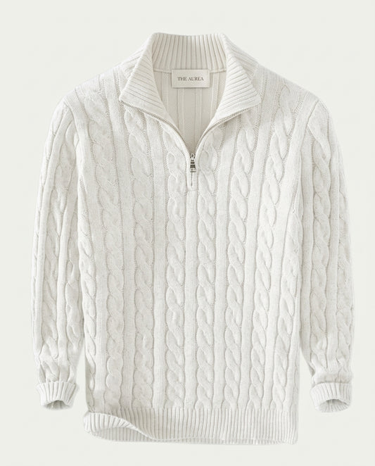 Vienna Zipped Sweater - White