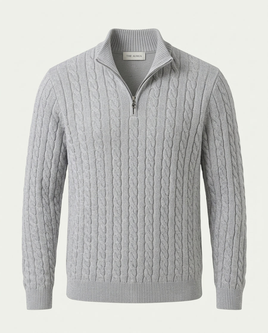 Vienna Zipped Sweater - Grey