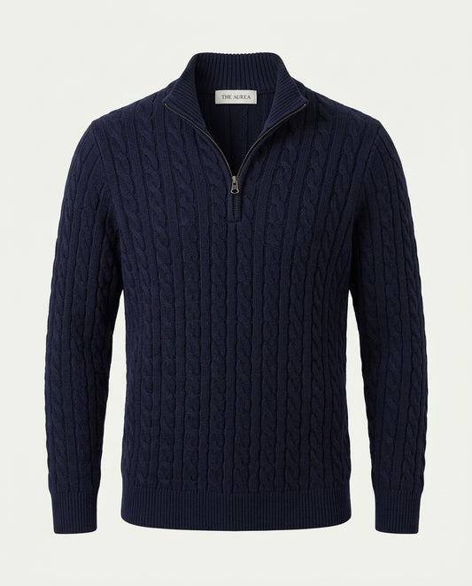Vienna Zipped Sweater - Navy