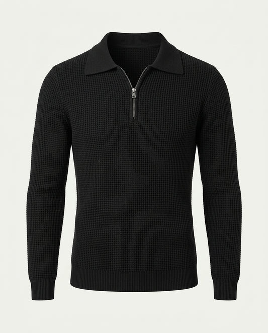 Paris Zipped Sweater - Black