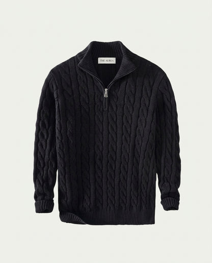 Vienna Zipped Sweater - Black