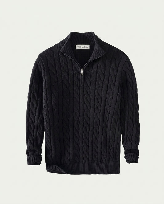 Vienna Zipped Sweater - Black