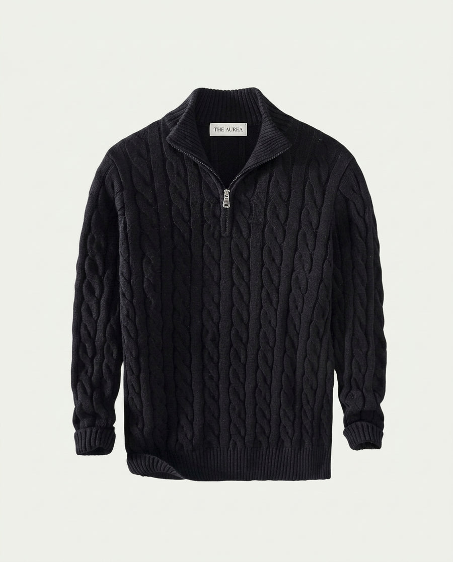 Vienna Zipped Sweater - Black