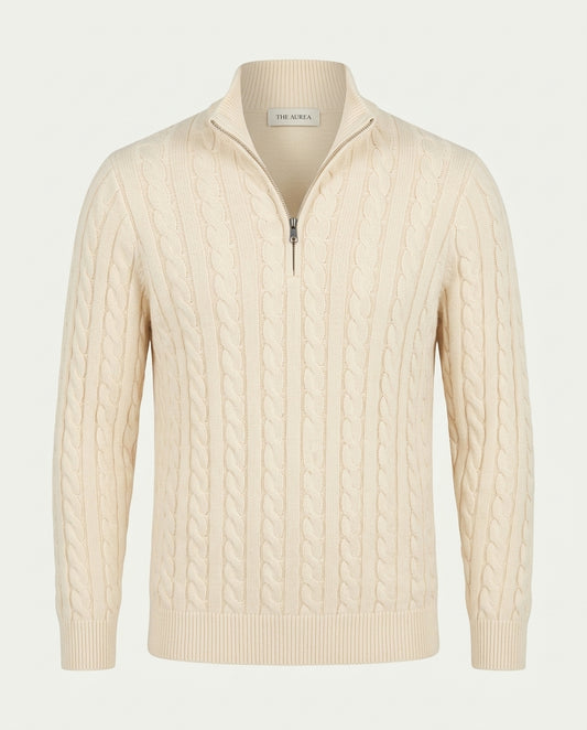 Vienna Zipped Sweater - Beige