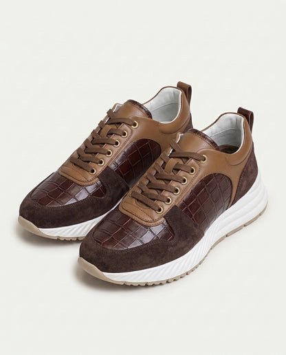 Croco Milano Sneaker - Espresso