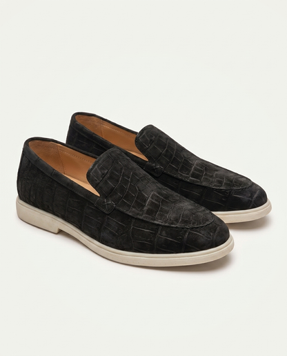 Croco Suede Loafer - Charcoal | LIMITED EDITION
