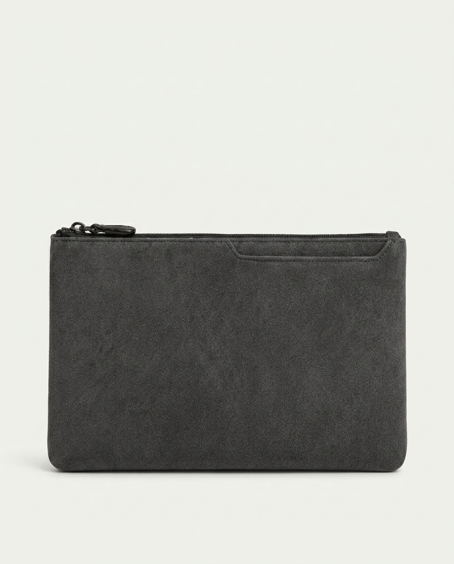 Alcantara Clutch Bag Dark Gray
