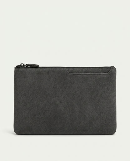 Alcantara Clutch Bag Dark Gray