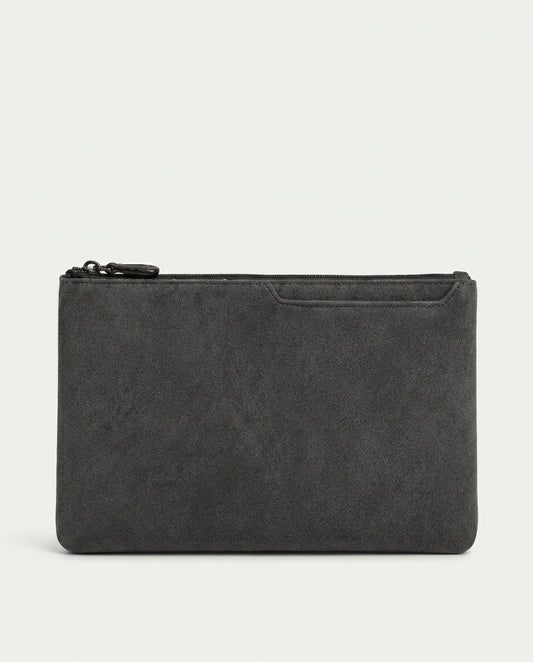 Alcantara Clutch Bag Dark Gray