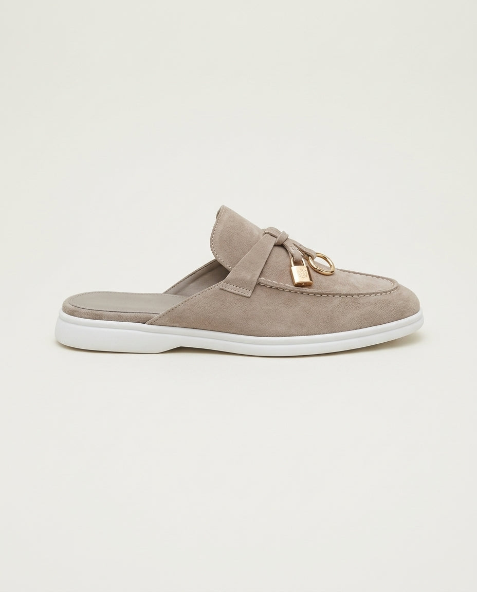 Beige Suède Mediterranean Mule