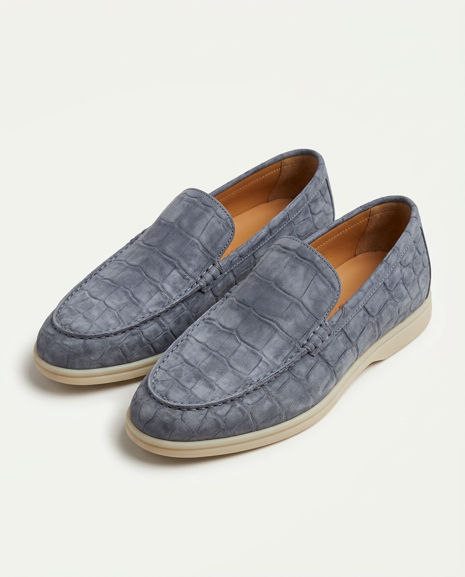 Croco Suede Loafer - Grey | LIMITED EDITION
