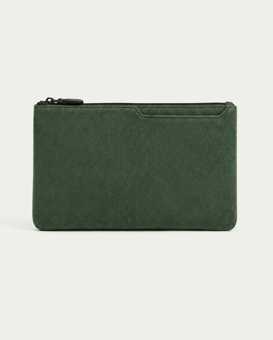 Alcantara Clutch Bag Midnight Green